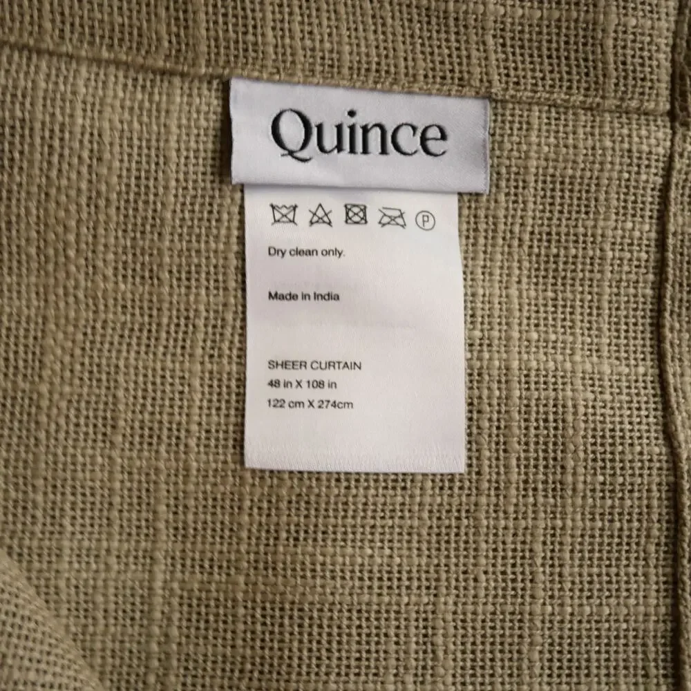 NEW Quince Cotton Sheer Curtain Panels CLOUD Gray Set of 2 48